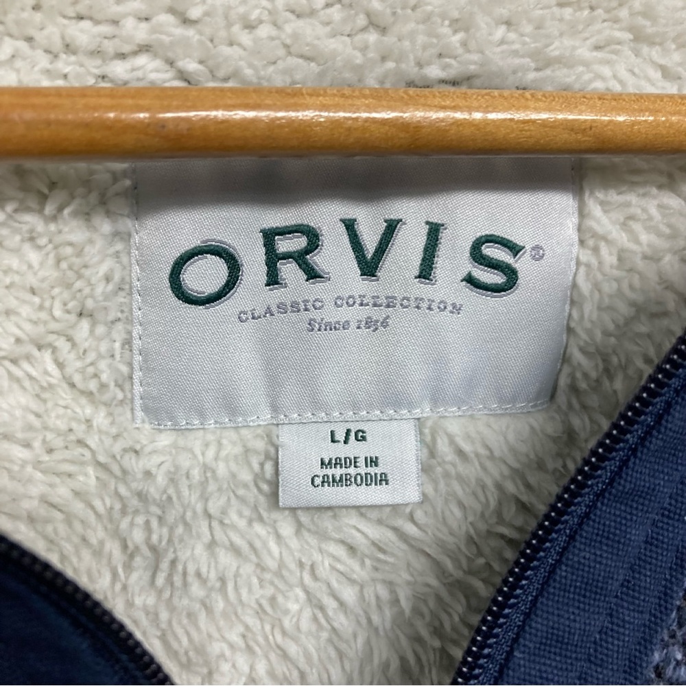 Orvis Heathered Blue Zip-Up Sweater - Picture 2 of 13
